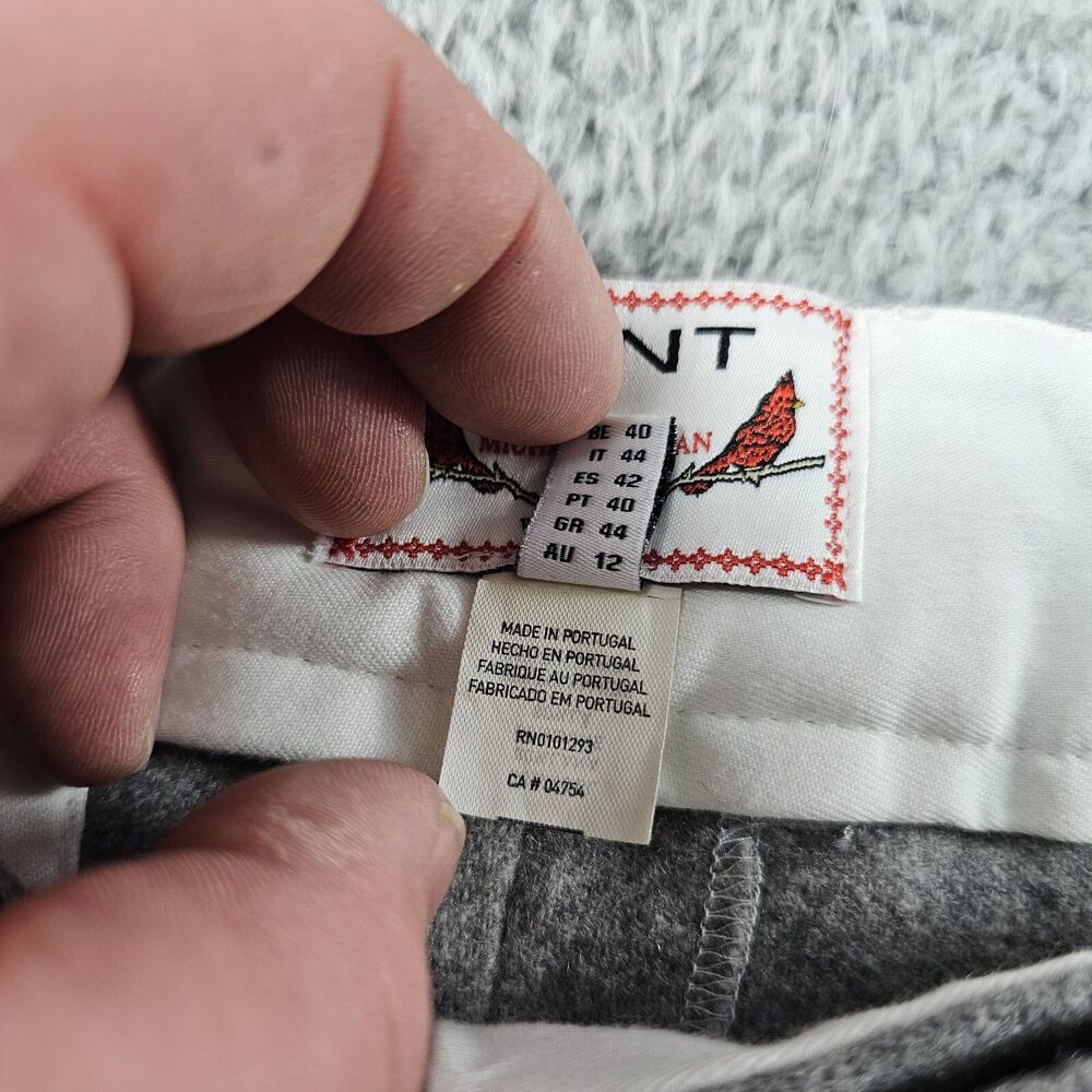 Gant Michael Bastian Pants Womans 36x32 Gray Wool Blend Flannel Wide Flare NEW - Picture 13 of 16